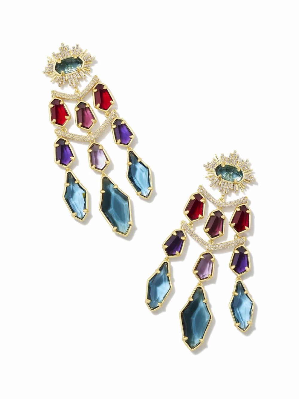 Kendra Scott
Alexandria Tier Statement Earrings in
Multi Mix- Gold Tone